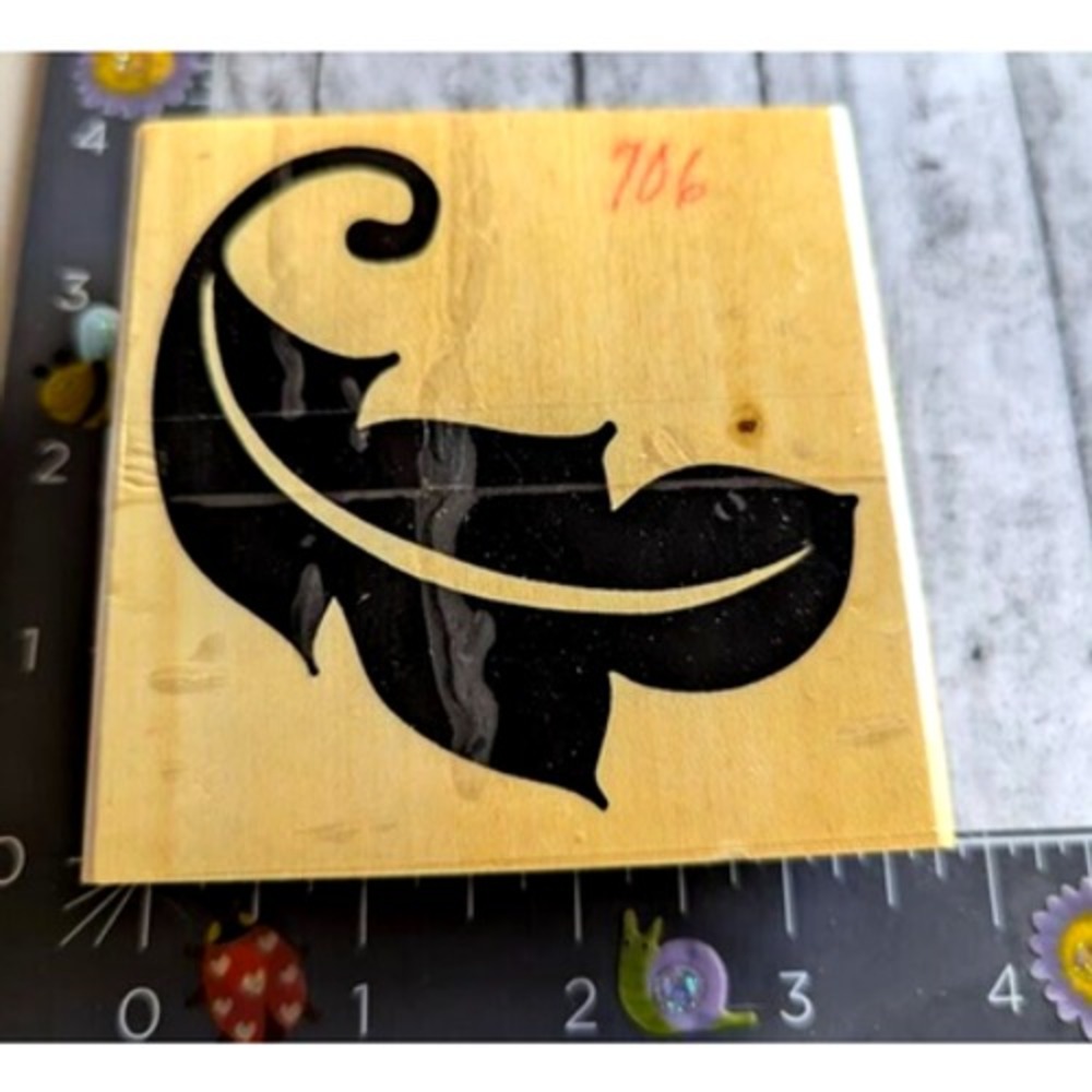 Anita's Large Leaf Silhouette Rubber Stamp Wood #A25